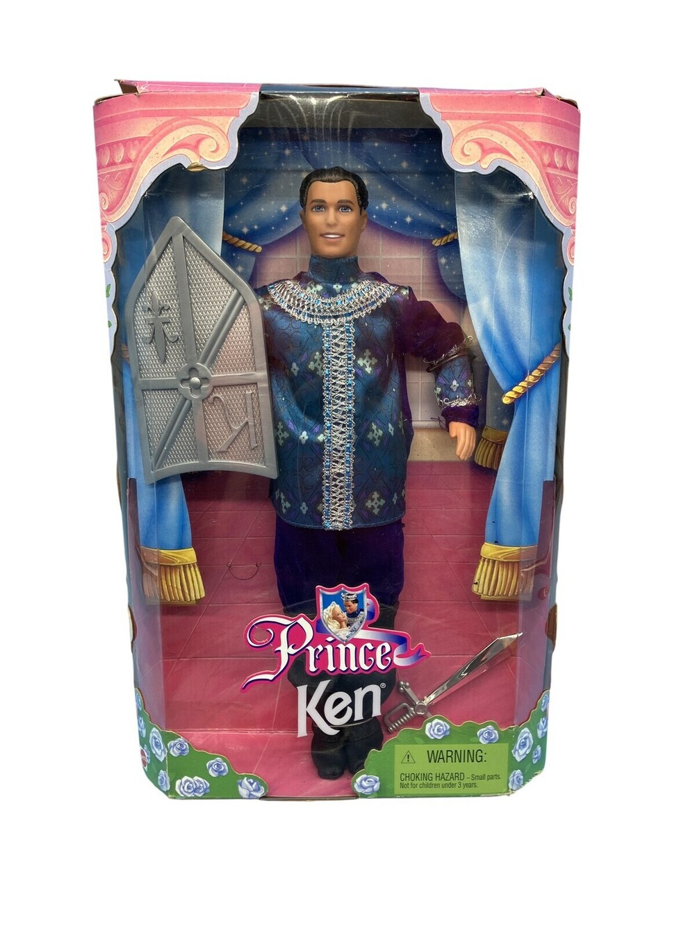 Barbie Prince Ken Doll Sleeping Beauty Outfit Sword Shield Crown 1999 Mattel